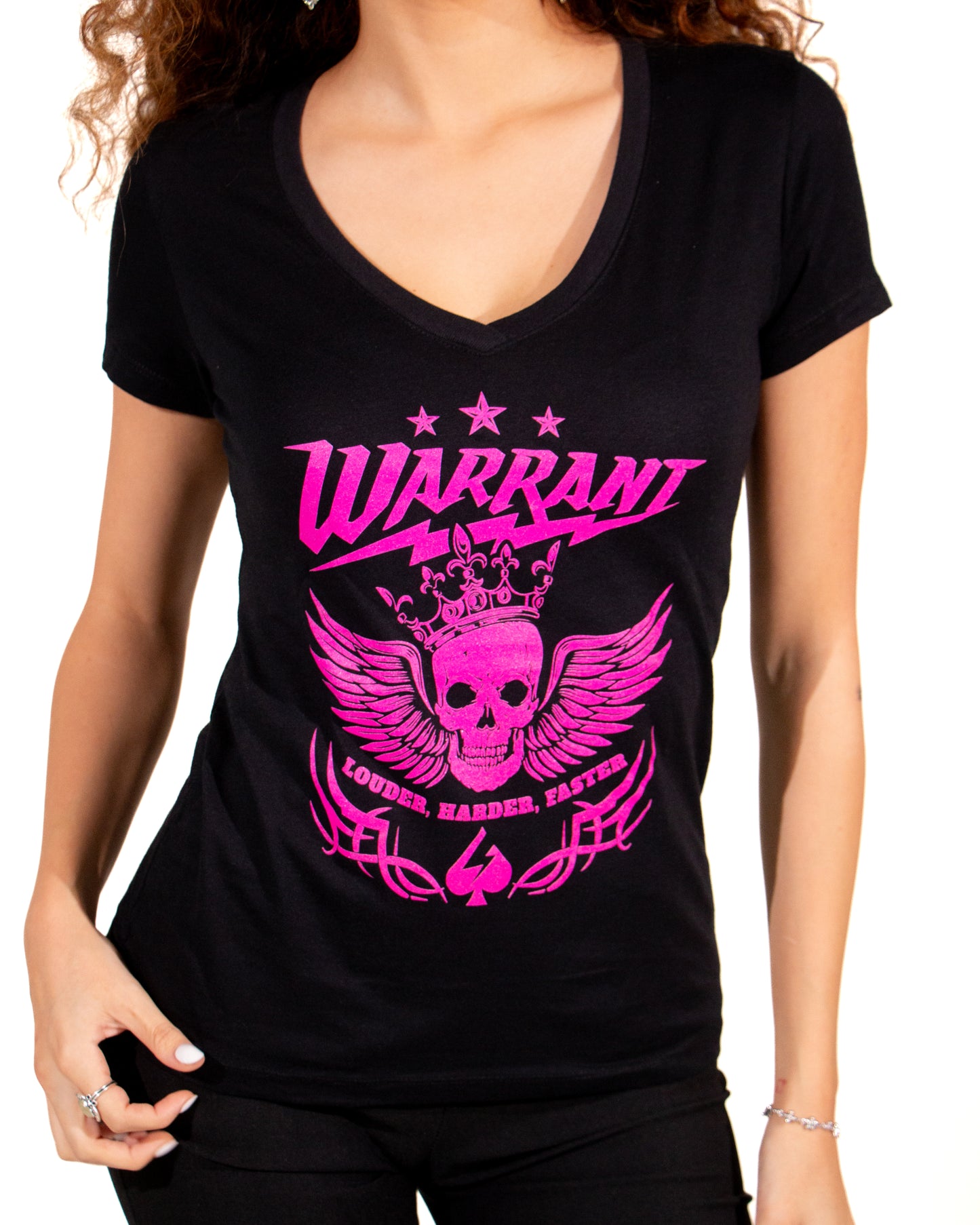 Pink Louder Harder Faster "Crowned Chaos" Women's V-neck
